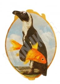 Pinguin mit Fisch XS
