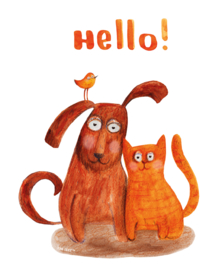 Strijkapplicatie Poes & hond