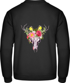 Geweih mit Blumen und Vögeln XL