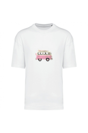 Rosafarbener Bus