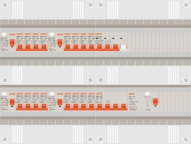 3 fase groepenkast met 16 lichtgroepen en 1 krachtgroep