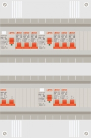 1 fase groepenkast met 7 groepen en kookgroep