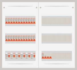 15.372.2400.40 - 3 fase 40A groepenkast-veldverdeler met 24 groepen