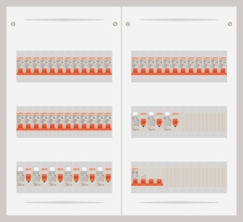 15.372.3600.40 - 3 fase 40A groepenkast-veldverdeler met 36 groepen