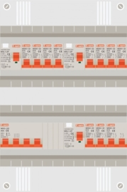 3 fase groepenkast met 10 groepen en kookgroep