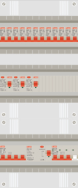 3 fase groepenkast met 12 lichtgroepen en PV groep