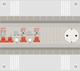 1 fase PV-verdeler met 2 groepen