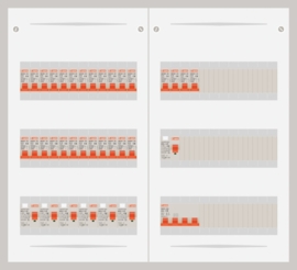 15.372.2800.40 - 3 fase 40A groepenkast-veldverdeler met 28 groepen