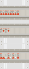 1 fase groepenkast met 8 lichtgroepen, PV, EV en warmtepomp groep