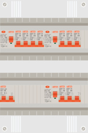 1 fase groepenkast met 8 groepen en kookgroep