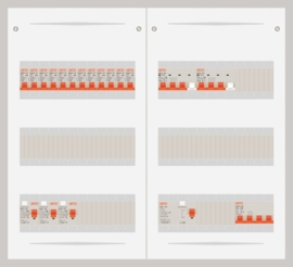 15.372.1202.63 - 3 fase 63A groepenkast-veldverdeler met 12 groepen en 2 krachtgroepen