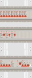 3 fase groepenkast met 10 lichtgroepen en PV groep