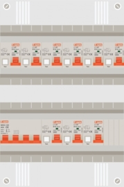 3 fase groepenkast met 9 aardlekautomaten