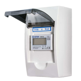 3 fase LCD modulaire kwh meter 100A in 4 modulen kast (tot max. 63A)