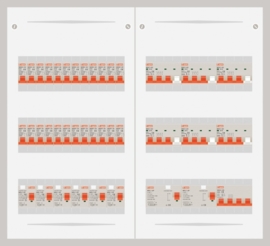 15.372.2406.63 - 3 fase 63A groepenkast-veldverdeler met 24 groepen en 6 krachtgroepen