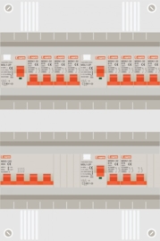 3 fase groepenkast met 9 groepen en kookgroep