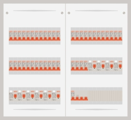 15.372.4000.40 - 3 fase 40A groepenkast-veldverdeler met 40 groepen