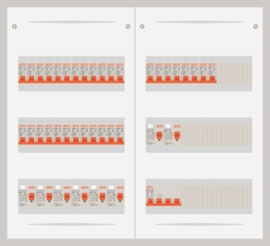 15.372.3200.40 - 3 fase 40A groepenkast-veldverdeler met 32 groepen