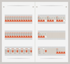 15.372.2404.40 - 3 fase 40A groepenkast-veldverdeler met 24 groepen en 4 krachtgroepen