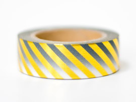 Masking tape | Gold foil striped ombre black