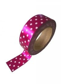 Masking tape pink foil white dots