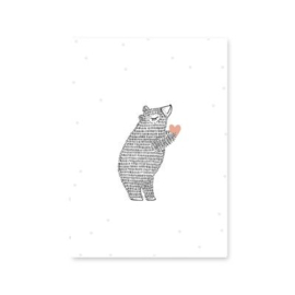Ansichtkaart beer met hartje