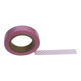 Masking tape geruit roze