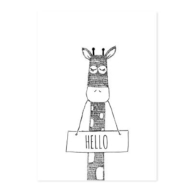 Poster giraf hello A4