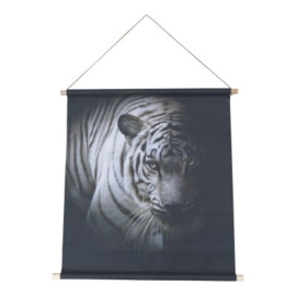 Textiel poster witte tijger 68x60cm