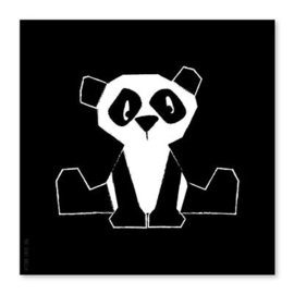 Poster panda zwart-wit 21x21cm