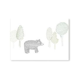 Ansichtkaart beer in bos