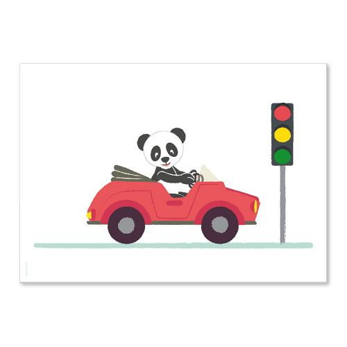 Poster panda auto A4