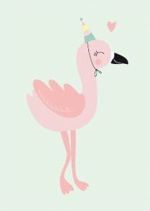 Poster flamingo feest A4