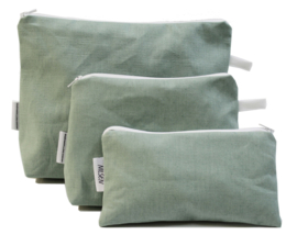 Linen mint green, wash bag NILSEN