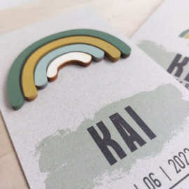 Geboortekaartje van karton - Regenboog Jongen | Prijs vanaf: