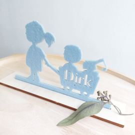 Geboortekaartje van vilt - Silhouet Jongen | Prijs vanaf: