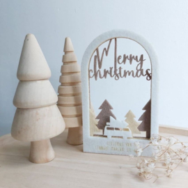 Kerstkaart van vilt - Winterlandschap 3D | Prijs vanaf: