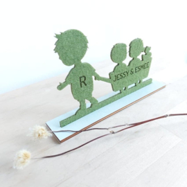 Geboortekaartje van vilt - Silhouet Jongen | Prijs vanaf: