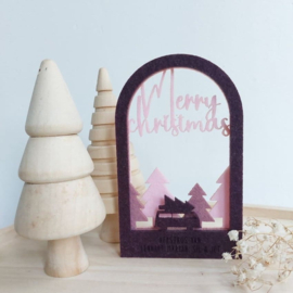 Kerstkaart van vilt - Winterlandschap 3D | Prijs vanaf: