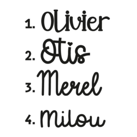 Kinderkamerdecoratie met strepen van hout en vilt met naam | Gepersonaliseerd