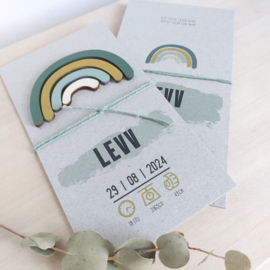 Geboortekaartje van karton - Regenboog Jongen | Prijs vanaf: