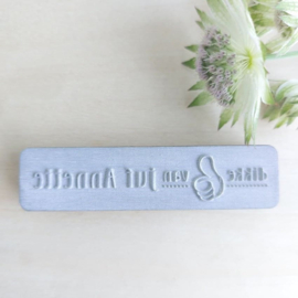 Stempel op maat duim JUF | MEESTER