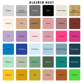 Geboortekaartje hout klembordje lang regenboog meisje