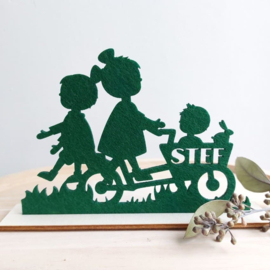 Geboortekaartje van vilt - Silhouet Jongen | Prijs vanaf: