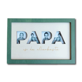 Fotolijst hout PAPA met foto en tekst naar keuze