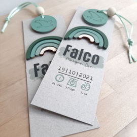 Geboortekaartje van karton - Regenboog Jongen | Prijs vanaf: