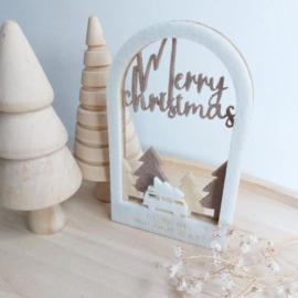 Kerstkaart van vilt - Winterlandschap 3D | Prijs vanaf: