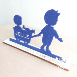 Geboortekaartje van vilt - Silhouet Jongen | Prijs vanaf: