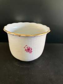 Herend porselein: cachepot 7604/AP decor Apponyi Rood hoog 9 cm doorsnede 13 cm