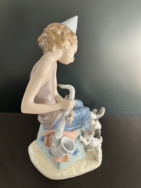 VERKOCHT Lladro porselein: Clown With Saxophone / Payaso Saxofon Salvador Debón 1980-1985 hoog 26 cm 01005059